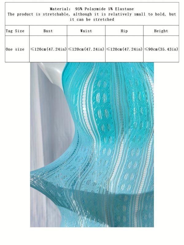 1pc Women's Sexy Sheer Fishnet Cover Up - Hollow Out Bodycon Dress with Cut-Out Details, Lightweight Beachwear for Music Festivals & Summer Swimwear, Hand Wash Only, Festival Fashion, Elegant Pattern Design - Image 6