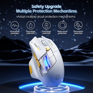 INPHIC A9EXPLORER Wireless Wireless Mouse with Colorful LED Light, Ergonomic Design, Battery Indicator, and Power Display - Ideal for Office and Gaming, Computer Mouse for Office