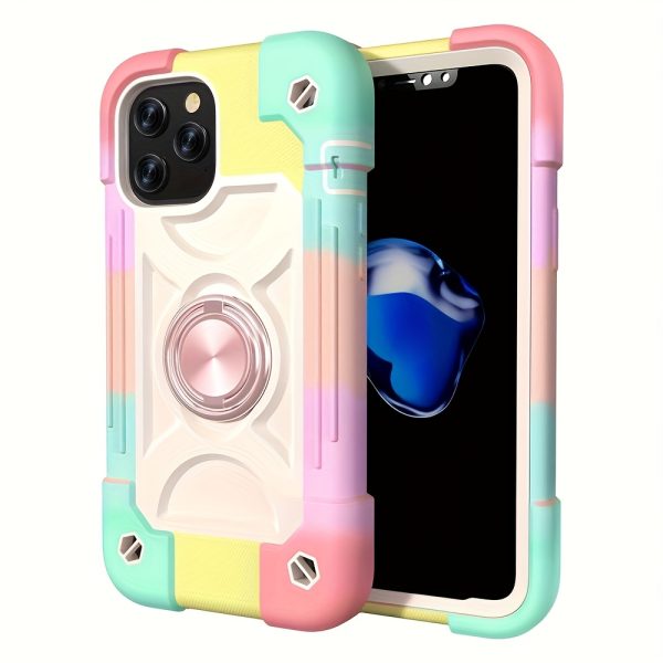 Hard Armor Grip Case Compatible with iPhone 16 15 14 13 12 11 Pro Max Plus 360° Swivel Ring Stand, Drop Resistant Full Body Rugged Case 3-In-1 Protective Durable Case - Image 5