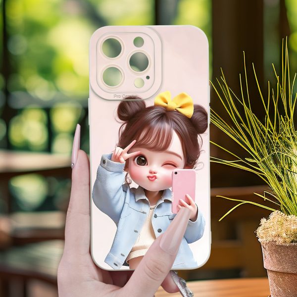 Simple Creative Cute Girl Selfie Pattern Trendy Hot Selling Transparent Mobile Phone Case for iPhone 16E/16/16PRO/16PLUS/16PM/15/15PLUS/15PRO/15PROMAX/14/14PLUS/14PRO/14PROMAX/13/13mini/13PRO/13PROMAX/12/12mini/11/Plus/Pro/Max/7/8/SE/XS/XS MAX/7P/8P Birthday gift, surprise gift for friends, family, girlfriend, boyfriend, Youngsters - Image 6