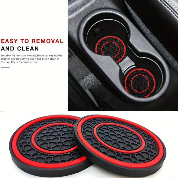 83.82 cm 1pc premium silicone central control pad - anti slip, dustproof, high-quality rubber, red and black matching design - perfect for protecting your car interior - Image 10