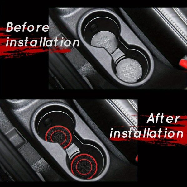 83.82 cm 1pc premium silicone central control pad - anti slip, dustproof, high-quality rubber, red and black matching design - perfect for protecting your car interior - Image 4