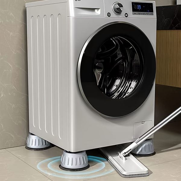 4pcs Anti-Vibration Washing Machine Pads - Non-Slip, Shock-Absorbing & Noise-Reducing Mats for Washing Machine and Dryer, Support Mats for Washing Machine and Dryer, Protective Mats for Washing Machine and Dryer