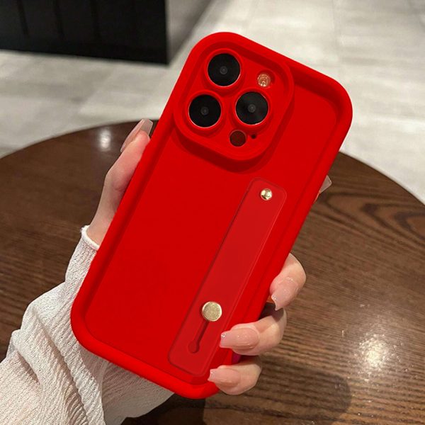 for iPhone 16 15 14 13 12 11 Pro Max X XS XR Red Protective Case Thick Shockproof Silicone Phone Cover with Telescopic Ring Stand - Image 4