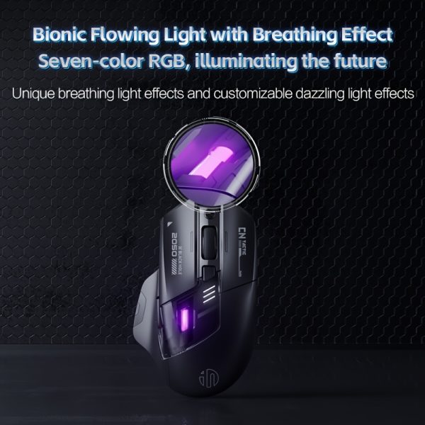 INPHIC A9EXPLORER Wireless Wireless Mouse with Colorful LED Light, Ergonomic Design, Battery Indicator, and Power Display - Ideal for Office and Gaming, Computer Mouse for Office - Image 8