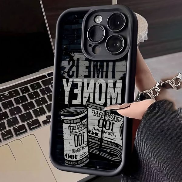 Banknote Black Shockproof Frosted Full Cover Anti-Fall Mobile Phone Case Suitable for Apple 15PROMAX/15PLUS/15PRO/15/14PROMAX/14PLUS/14PRO/14/13PROMAX/13PRO/13/12PROMAX/12PRO/12 11PROMAX/11PRO/11/XSMAX/XR/XS/7#8PLUS/7#8 Protective Case Transparent Shockproof - Image 4