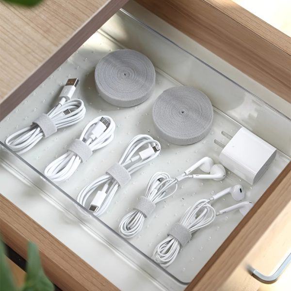 1 Roll Reusable Cable Ties - Multi-Purpose Fastening Tape for Cord Organization, Wire Management, and Storage - No Battery Needed - Image 6