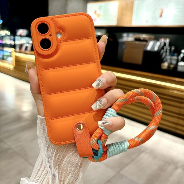 European and American Simple Down Jacket with Lanyard Suitable for iPhone 16 15 14 13 12 11 PRO MAX PLUS Premium Soft Case, Anti-Drop Phone Cover - Image 6
