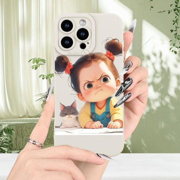 A Creative And Stylish Cute Cartoon Little Girl Pattern Phone Case, Providing Full-Body Protection with Shockproof And Drop-Resistant Features, Made of Frosted TPU Soft Material. It Makes a Great Gift for Birthdays Or Holidays for Both Boys And Girls, Compatible with Iphone Models 16, 15, 14, 13, 12, 11, XS, XR, X, 7, 8, Mini, Plus, Pro Max, And SE. - Image 6