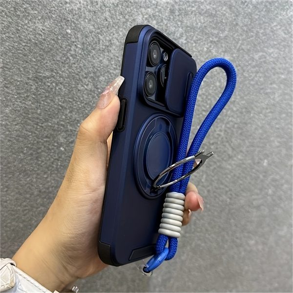 Wireless Charging Phone Case with a Sliding Window Ring Holder And Short Strap, Suitable for Iphone Models 16, 15, 14, 13, 12, And 11 Pro Max Plus, Featuring a Soft Silicone Back - Image 9