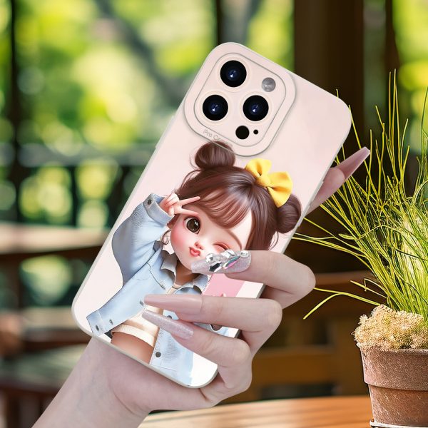 Simple Creative Cute Girl Selfie Pattern Trendy Hot Selling Transparent Mobile Phone Case for iPhone 16E/16/16PRO/16PLUS/16PM/15/15PLUS/15PRO/15PROMAX/14/14PLUS/14PRO/14PROMAX/13/13mini/13PRO/13PROMAX/12/12mini/11/Plus/Pro/Max/7/8/SE/XS/XS MAX/7P/8P Birthday gift, surprise gift for friends, family, girlfriend, boyfriend, Youngsters - Image 4