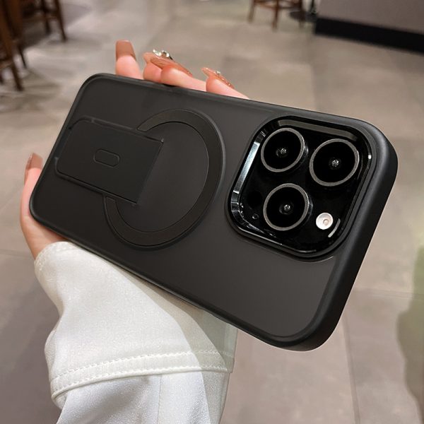 New Minimalist Frosted Hidden Stand Phone Case, Suitable for iPhone 16 15 14 13 12 11pro Max/plus 16E Unisex All Inclusive Anti Fall Phone Case - Image 5