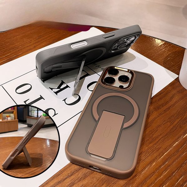 New Minimalist Frosted Hidden Stand Phone Case, Suitable for iPhone 16 15 14 13 12 11pro Max/plus 16E Unisex All Inclusive Anti Fall Phone Case - Image 8