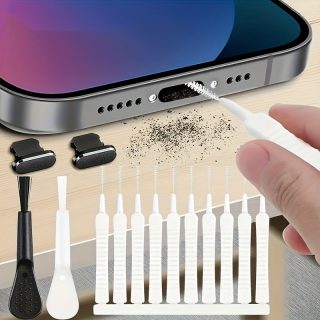 10pcs Ultra thin multifunctional cleaning tool kit, suitable for charging ports, speakers, mobile phones, and shower heads - brush set for safe removal of fluff/debris from electronic products and household items