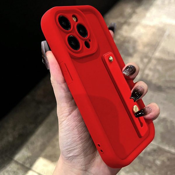 for iPhone 16 15 14 13 12 11 Pro Max X XS XR Red Protective Case Thick Shockproof Silicone Phone Cover with Telescopic Ring Stand - Image 9