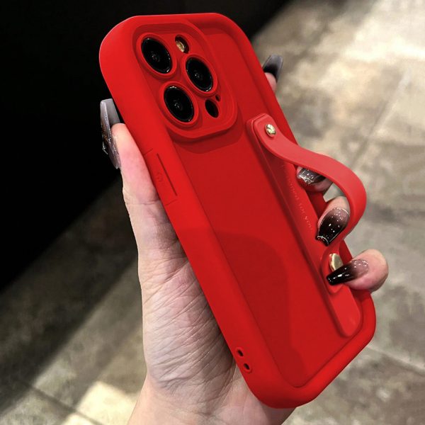 for iPhone 16 15 14 13 12 11 Pro Max X XS XR Red Protective Case Thick Shockproof Silicone Phone Cover with Telescopic Ring Stand - Image 3