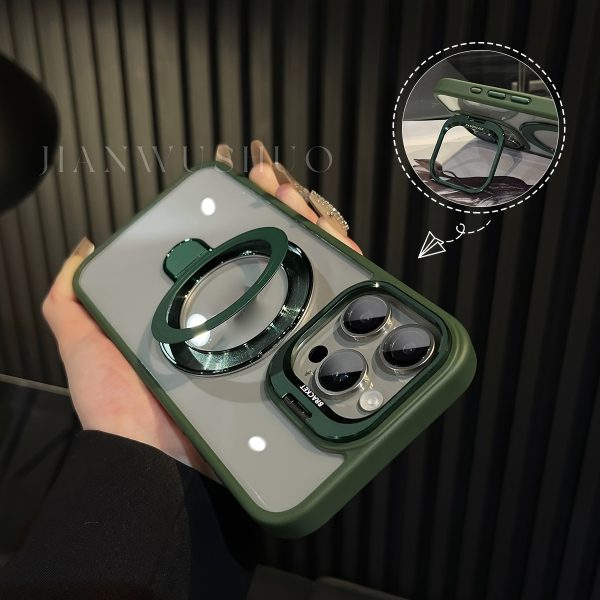 Versatile Metal Lens Double Bracket Magnetic Phone Case Compatible with for iphone Models 11, 12, 13, 14, 15, And 16 Plus Pro Max, Includes a Complimentary Lens - Image 12