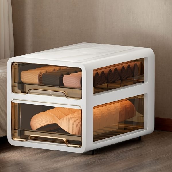 2/3pcs Space-Saving Multi-Compartment Drawer Organizer for Underwear, Socks, and Bras - Durable Plastic Storage Solution with Portable Design, Closet Organizers And Storage - Image 7