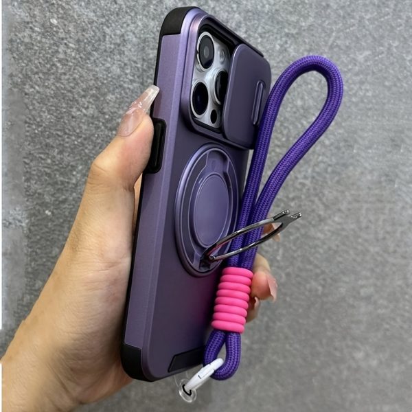 Wireless Charging Phone Case with a Sliding Window Ring Holder And Short Strap, Suitable for Iphone Models 16, 15, 14, 13, 12, And 11 Pro Max Plus, Featuring a Soft Silicone Back - Image 8