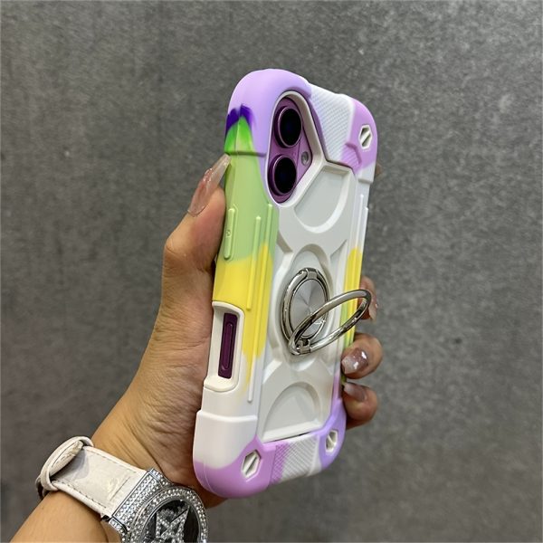 Hard Armor Grip Case Compatible with iPhone 16 15 14 13 12 11 Pro Max Plus 360° Swivel Ring Stand, Drop Resistant Full Body Rugged Case 3-In-1 Protective Durable Case - Image 7