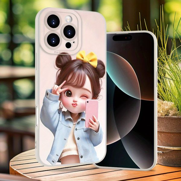 Simple Creative Cute Girl Selfie Pattern Trendy Hot Selling Transparent Mobile Phone Case for iPhone 16E/16/16PRO/16PLUS/16PM/15/15PLUS/15PRO/15PROMAX/14/14PLUS/14PRO/14PROMAX/13/13mini/13PRO/13PROMAX/12/12mini/11/Plus/Pro/Max/7/8/SE/XS/XS MAX/7P/8P Birthday gift, surprise gift for friends, family, girlfriend, boyfriend, Youngsters - Image 7