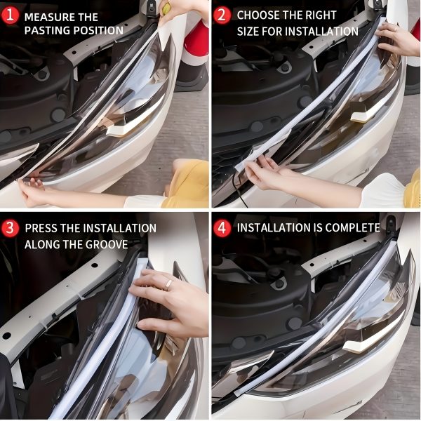 2pcs Automotive LED Decorative Light Strip Start Scan Atmosphere Light Car Grille Mesh Flow Light Flow Light with Dual Color Environment Light - Image 9
