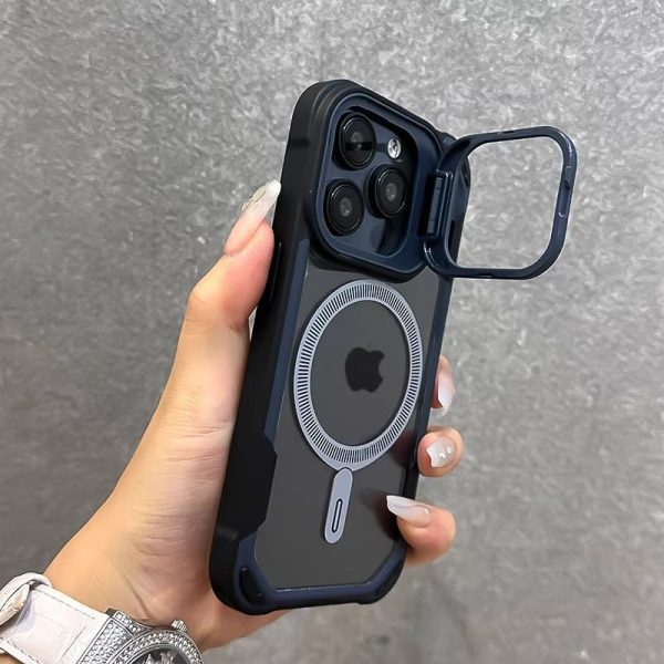 for iPhone 16/15/14/13/Pro Max/Pro/Plus Mobile Phone Case [Supports Wireless Magnetic Charging]+[Camera Lens Holder]+[Four Corners Thickened Anti-fall], Anti-fall, Anti-shock, Transparent Anti-shock Luxury Business Mobile Phone Case Protective Shell - Image 14