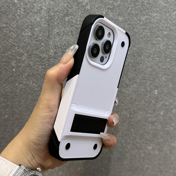 Luxury Hybrid PC Armor Phone Case Compatible with iPhone 16 15 14 13 12 11 Pro Max Plus Folding Stand Shockproof Protective Cover - Image 13