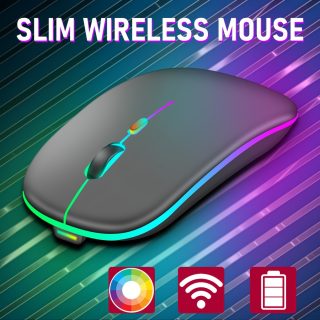 Rechargeable Wireless Mouse Computer Mouse Quiet Pause with Backlight RGB Mouse Suitable for Laptop PC for ipad