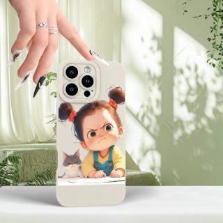 A Creative And Stylish Cute Cartoon Little Girl Pattern Phone Case, Providing Full-Body Protection with Shockproof And Drop-Resistant Features, Made of Frosted TPU Soft Material. It Makes a Great Gift for Birthdays Or Holidays for Both Boys And Girls, Compatible with Iphone Models 16, 15, 14, 13, 12, 11, XS, XR, X, 7, 8, Mini, Plus, Pro Max, And SE.
