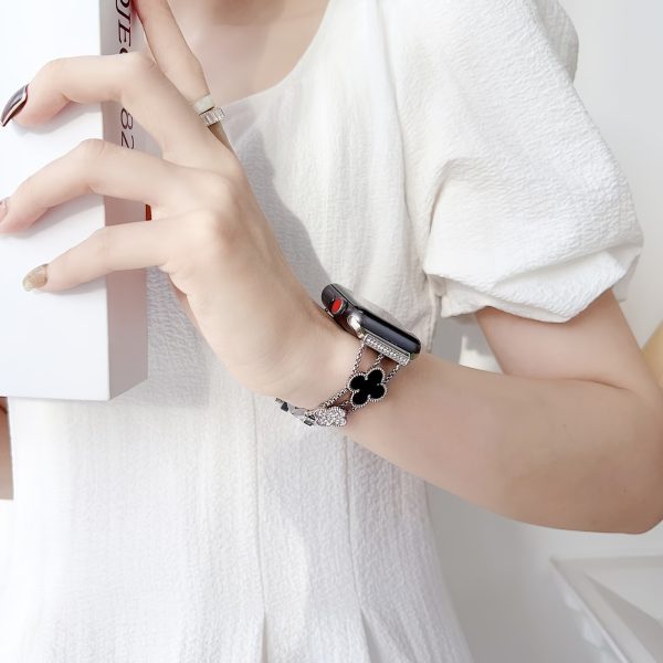 Elegant Women's Waterproof Golden-Plated Watch Band with Sparkling Floral Rhinestones - Fits 38/40/41/42/44/45/46/49mm, for iWatch Ultra/SE/Series 1-10, Luxury Metal Strap with Jewelry Clasp, Bling Watch - Image 16