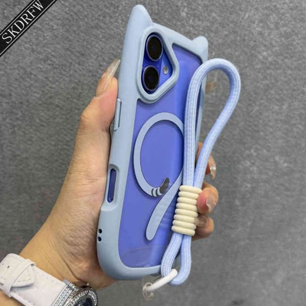 This Is a Cute, Minimalist, Japanese And Korean Style Phone Case Featuring 3D Cartoon Cat Ears And a Transparent Acrylic Design with a Magnetic Ring And a Cat Tail. It Comes with a Lanyard And Is Compatible with Iphone Models 16, 16 Plus, 16 Pro, 16 Pro Max, 16E, 15, 15 Pro, 15 Pro Max, 14, 14 Pro, 14 Pro Max, 13, 13 Pro, 13 Pro Max, 12, 12 Pro, 12 Pro Max, And 11. It Also Supports Wireless Charging. - Image 6