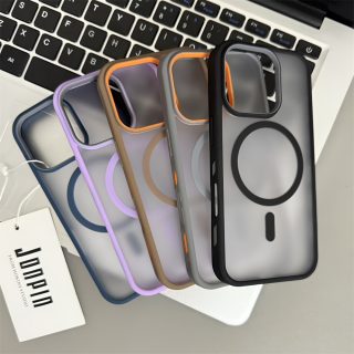 Premium Matte Dual-Tone Magnetic Phone Cover for Iphone Models 16, 15, 14 Plus, 13, 12, 11 Pro Max with a Transparent Back And Support for Wireless