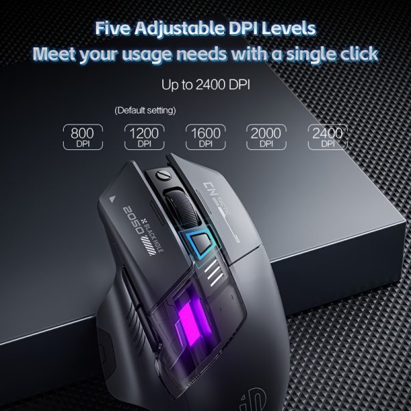 INPHIC A9EXPLORER Wireless Wireless Mouse with Colorful LED Light, Ergonomic Design, Battery Indicator, and Power Display - Ideal for Office and Gaming, Computer Mouse for Office - Image 9