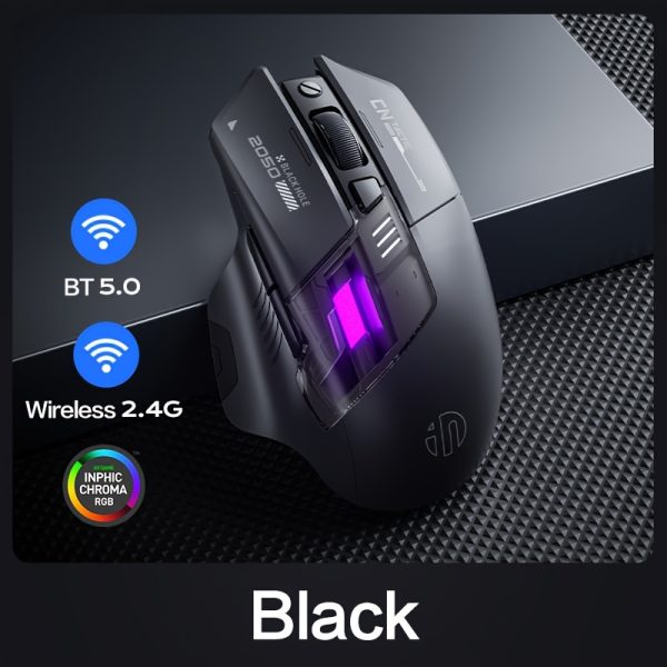 INPHIC A9EXPLORER Wireless Wireless Mouse with Colorful LED Light, Ergonomic Design, Battery Indicator, and Power Display - Ideal for Office and Gaming, Computer Mouse for Office - Image 5