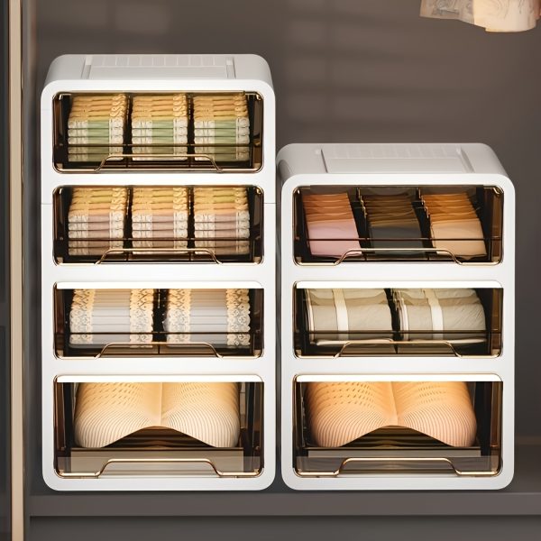 2/3pcs Space-Saving Multi-Compartment Drawer Organizer for Underwear, Socks, and Bras - Durable Plastic Storage Solution with Portable Design, Closet Organizers And Storage - Image 5