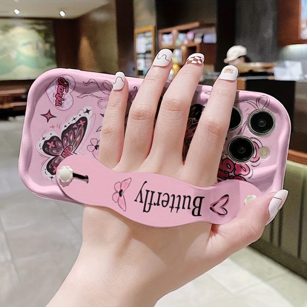 One Cream Strap Pink Butterfly Print Phone Case for Apple Series 111213141516promax Series A05/A15/A25/A35/A55/S23/S24Ultra - Image 6
