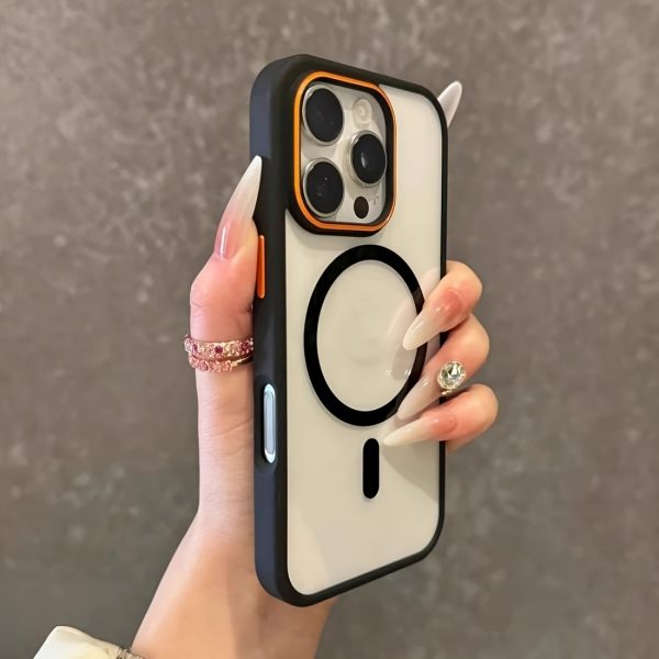 Luxury Matte Transparent Armor Shockproof Case for iPhone 16 15 14 13 11 12 Pro Max Plus for Magnetic Wireless Charge Cover