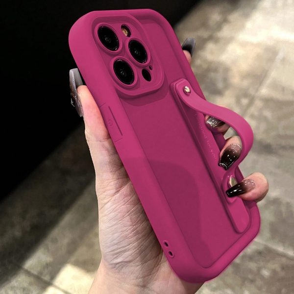 for iPhone 16 15 14 13 12 11 Pro Max X XS XR Red Protective Case Thick Shockproof Silicone Phone Cover with Telescopic Ring Stand - Image 8