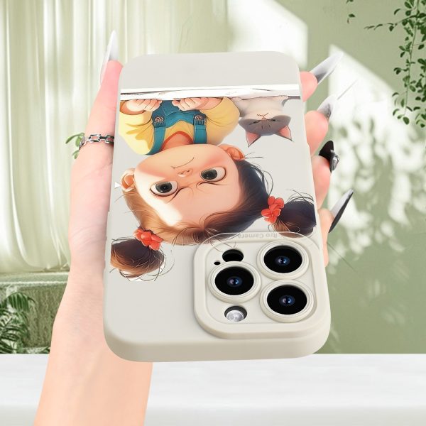 A Creative And Stylish Cute Cartoon Little Girl Pattern Phone Case, Providing Full-Body Protection with Shockproof And Drop-Resistant Features, Made of Frosted TPU Soft Material. It Makes a Great Gift for Birthdays Or Holidays for Both Boys And Girls, Compatible with Iphone Models 16, 15, 14, 13, 12, 11, XS, XR, X, 7, 8, Mini, Plus, Pro Max, And SE. - Image 5