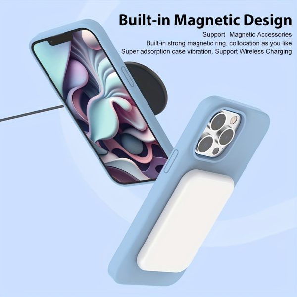 Luxury Marked Magnetic Wireless Charging Mobile Phone Case for iPhone 16 15 14 13 12 11 Pro Max Plush Protective Mobile Phone Case for iPhone 16 15 14 Plus Mobile Accessories Simple Colorful Mobile Phone Cover Suitable for Men and Women - Image 4