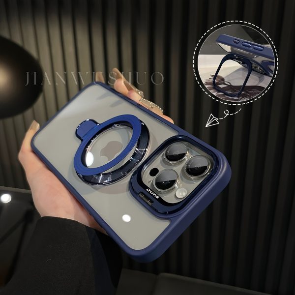 Versatile Metal Lens Double Bracket Magnetic Phone Case Compatible with for iphone Models 11, 12, 13, 14, 15, And 16 Plus Pro Max, Includes a Complimentary Lens - Image 13