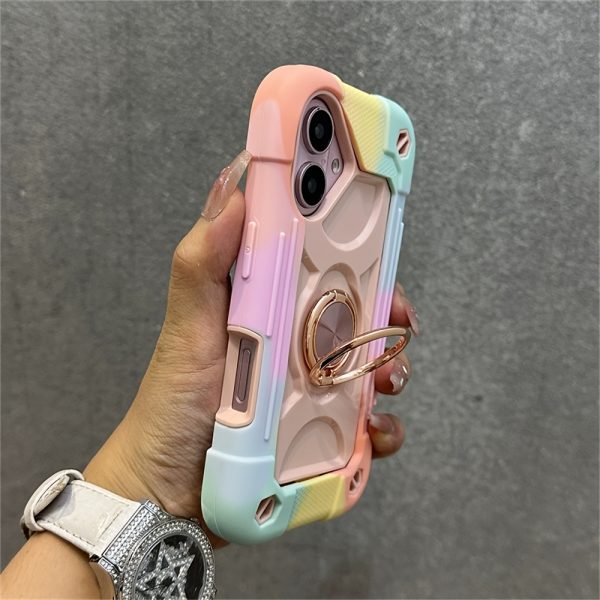 Hard Armor Grip Case Compatible with iPhone 16 15 14 13 12 11 Pro Max Plus 360° Swivel Ring Stand, Drop Resistant Full Body Rugged Case 3-In-1 Protective Durable Case - Image 6