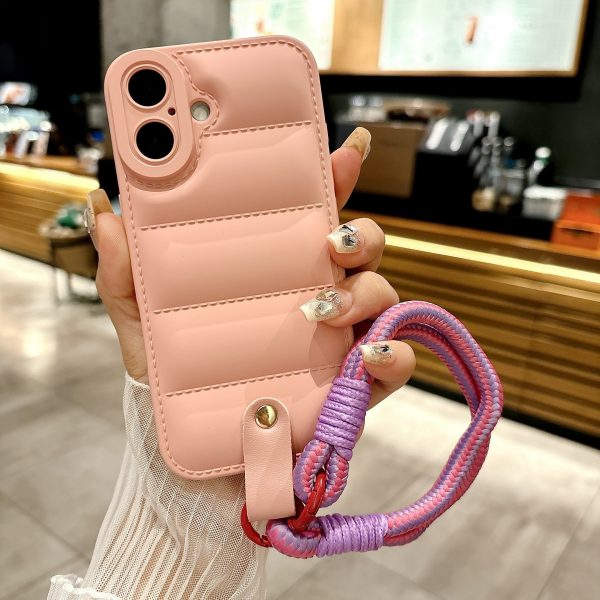 European and American Simple Down Jacket with Lanyard Suitable for iPhone 16 15 14 13 12 11 PRO MAX PLUS Premium Soft Case, Anti-Drop Phone Cover - Image 12