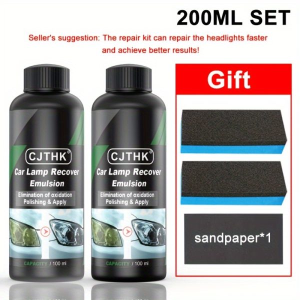 Jiang Jia Bao Universal Car Headlight Restoration Kit, PE Polishing Agent Scratch Remover, Renewal Polish and Maintenance Fluid, Auto Headlight Repair Liquid, Essential Auto Accessories - Image 7
