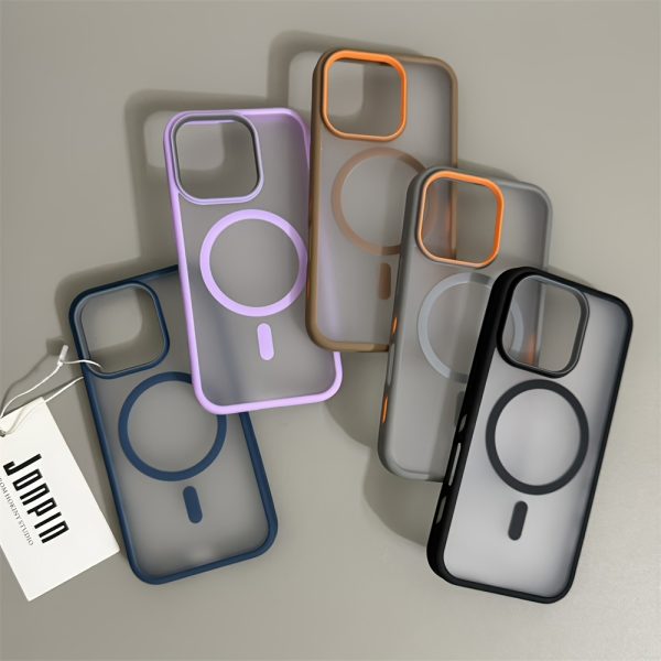 Premium Matte Dual-Tone Magnetic Phone Cover for Iphone Models 16, 15, 14 Plus, 13, 12, 11 Pro Max with a Transparent Back And Support for Wireless - Image 2