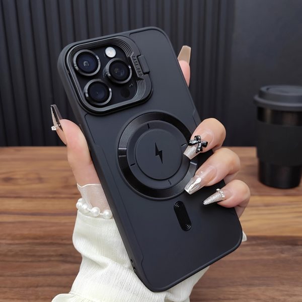 Suitable for iPhone 16 phone case, iPhone 15 ProMax magnetic wireless charging 14 invisible folding stand, 13 PRO anti drop case cover, 12 frosted silicone protective cover, 11 fashionable and simple - Image 13