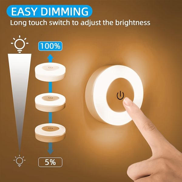 Touch-Activated LED Wall Light with Adjustable Color Temperature - Warm Yellow Light, USB Rechargeable, Ideal for Bedroom, Living Room, Study, Indoor Lighting, Touch Control Light | Modern Decor Light | Touchactivated Lamp, LED Lights for Bedroom - Image 9