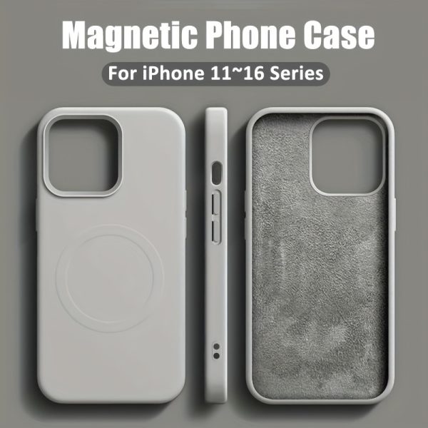 Luxury Marked Magnetic Wireless Charging Mobile Phone Case for iPhone 16 15 14 13 12 11 Pro Max Plush Protective Mobile Phone Case for iPhone 16 15 14 Plus Mobile Accessories Simple Colorful Mobile Phone Cover Suitable for Men and Women