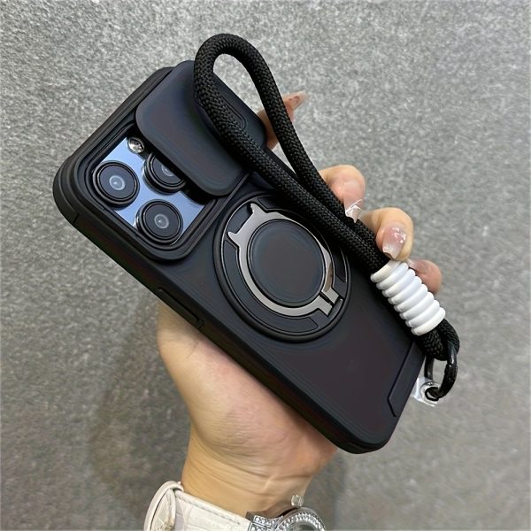 Wireless Charging Phone Case with a Sliding Window Ring Holder And Short Strap, Suitable for Iphone Models 16, 15, 14, 13, 12, And 11 Pro Max Plus, Featuring a Soft Silicone Back - Image 4